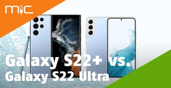 Das Samsung Galaxy S22+ und das Galaxy S22 Ultra nebeneinander.