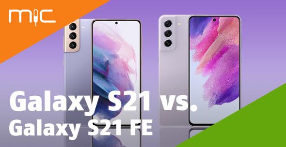 Das Samsung Galaxy S21 und das Samsung Galaxy S21 FE im direkten Vergleich.