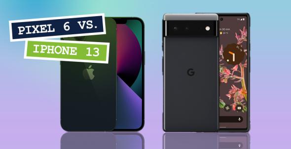 Das iPhone 13 und das Google Pixel 6 nebeneinander