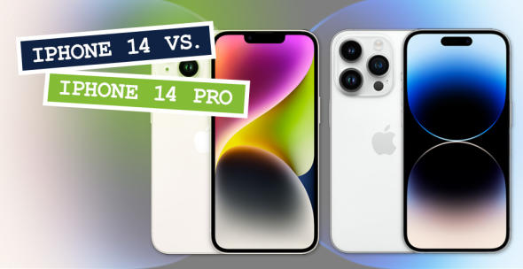 Das iPhone 14 und das iPhone 14 Pro in Weiß.