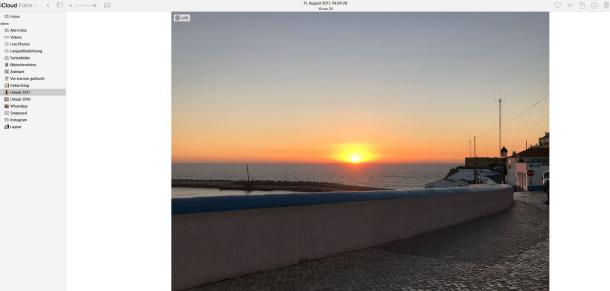 Screenshot der iCloud Browser-Ansicht für Fotos.