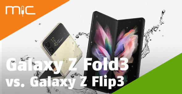 Das Samsung Galaxy Z Fold3 und das Samsung Galaxy Z Flip3 nebeneinander