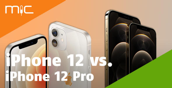 Das iPhone 12 und iPhone 12 Pro nebeneinander.