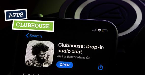 Das App-Icon von Clubhouse auf einem Smartphone-Display